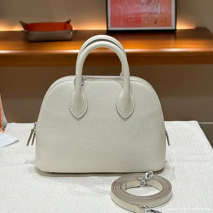 Hardware Chevre In Mini Palladium White Leather Hermes Bag Bolide 0507